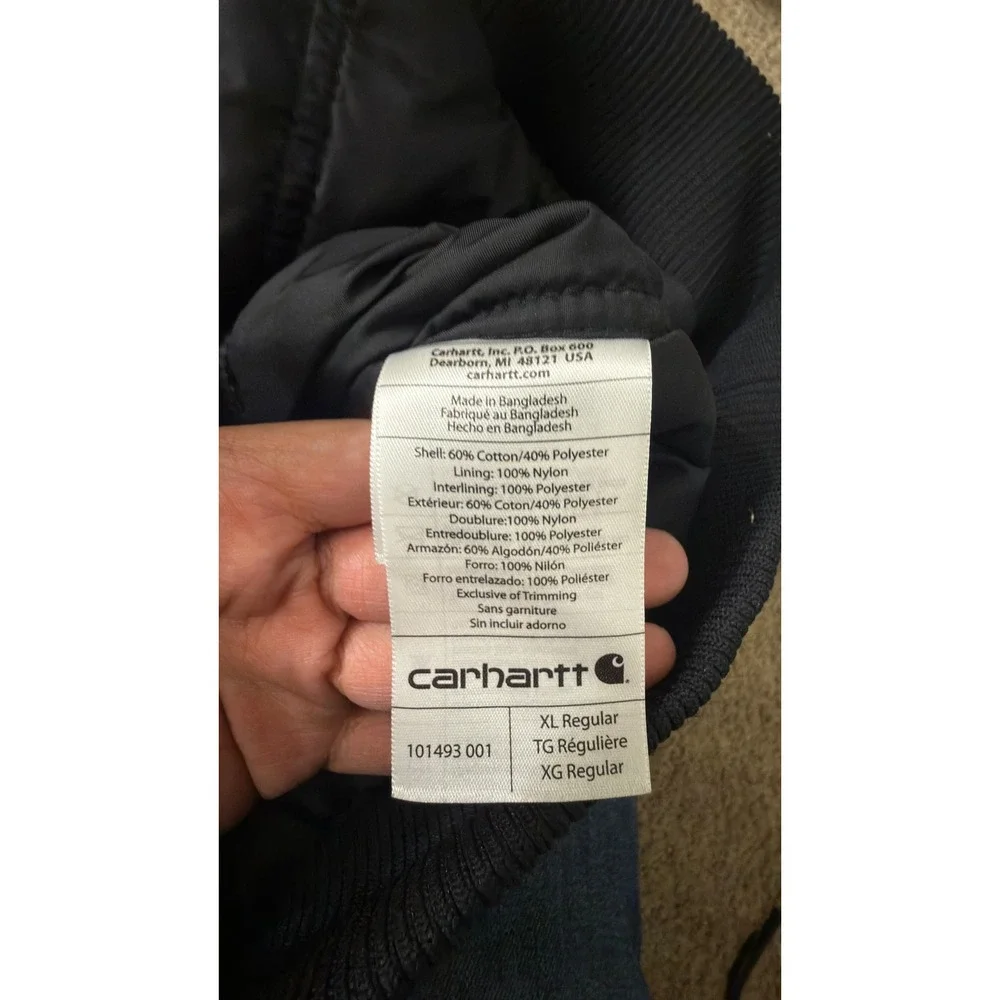 Carhartt Quick Duck Jefferson Active Jacket Mens XL Black‎ Hooded 101493 001